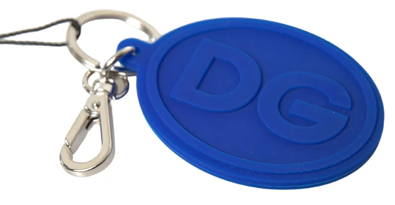 Dolce & Gabbana Chic Brass and Rubber Logo Women's Keychain