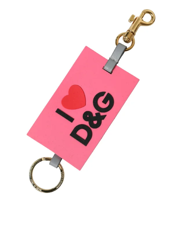 Dolce & Gabbana pink Silicone DG Logo  Brass Women's Keychain