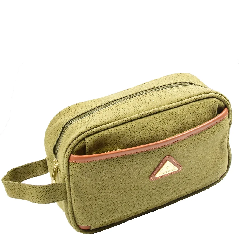 Faux Leather Toiletry Wash Bag Travel HOL8202 Green