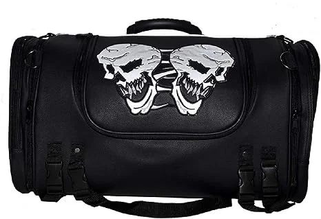 PVC Large SissyBar Trunk Bag With Skull