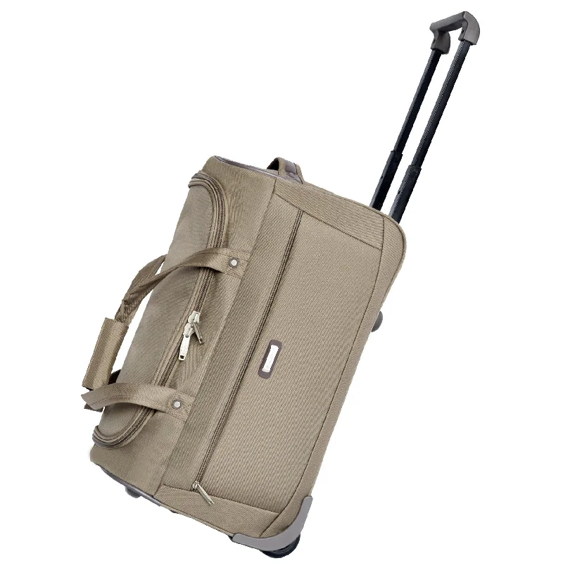 Wheeled Holdall Travel Bag Large Size 82cm Pelle Beige