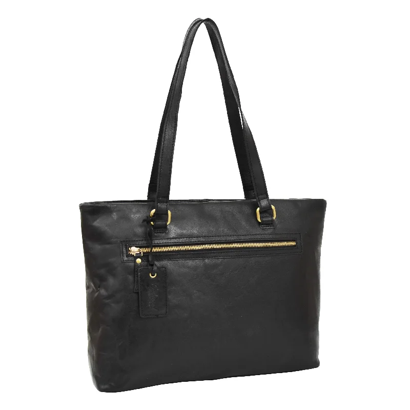 Womens Leather Classic Shopper Bag Lima Black