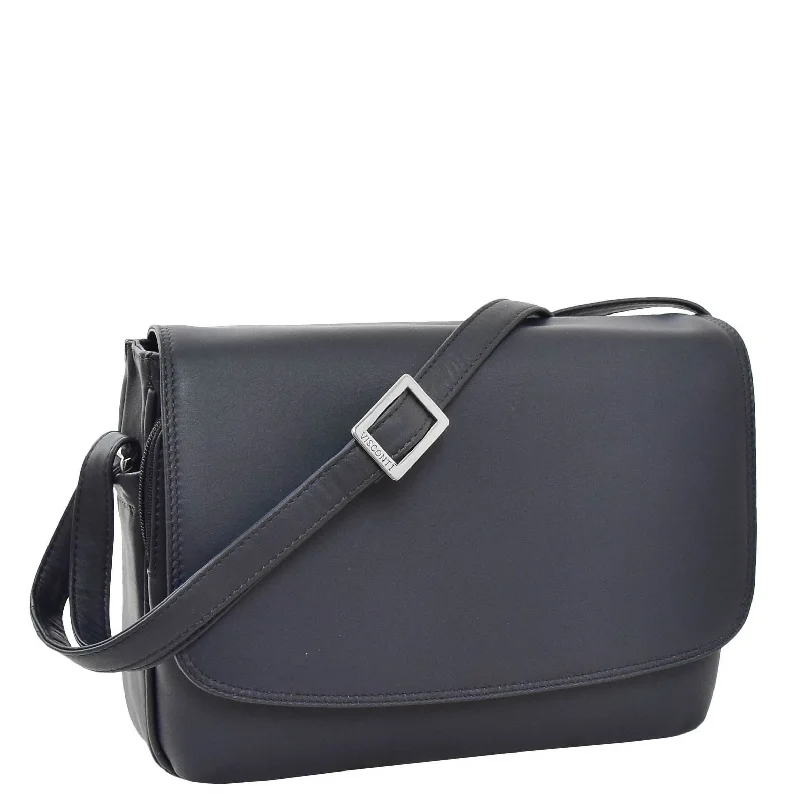 Womens Leather Cross Body Shoulder Bag Maldives Navy