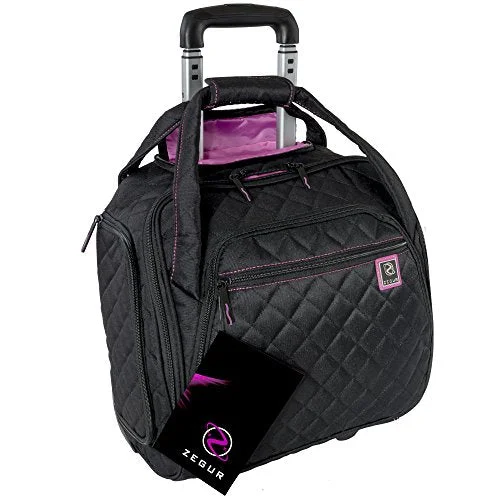 Zegur Quilted Rolling Underseat Carry-On Luggage - Wheeled Travel Tote Bag