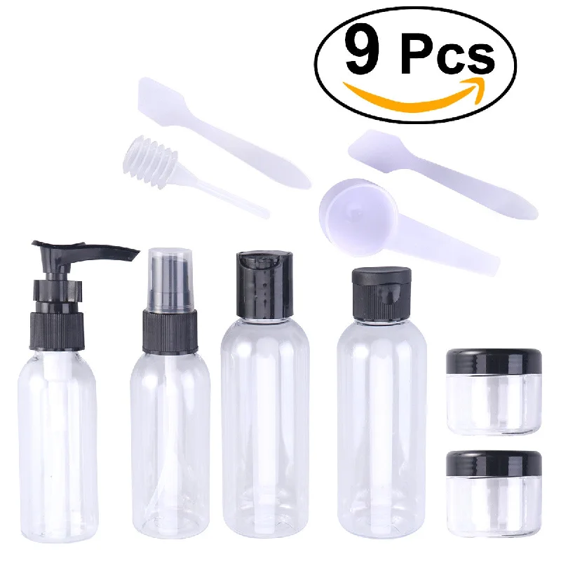 9Pcs Travel Bottle Set Toiletries Liquid Containers Leak Proof Cosmetic Makeup Holder Bottles