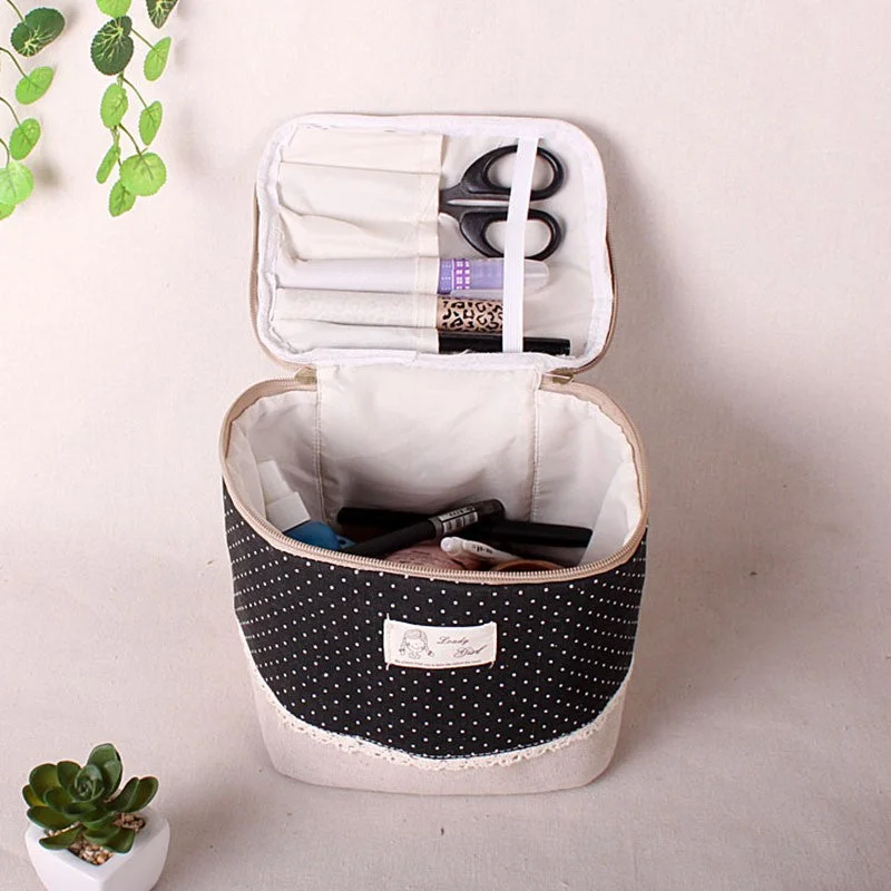 Multifunction Travel Linen Cosmetic Makeup Bag Toiletry Organizer Storage Case