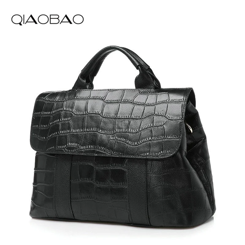 Qiaobao Authentic Women Crocodile Bag 100% Genuine Leather Women Handbag Hot Selling Tote Women Bag