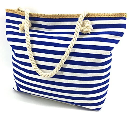 We We Fashion Beach Bag Waterproof Canvas Tote Straw Bag - Large (Style 05)